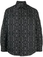 Palm Angels monogram-quilted shirt jacket - Gris - thumbnail