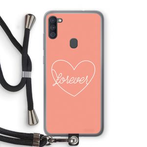 Forever heart: Samsung Galaxy A11 Transparant Hoesje met koord