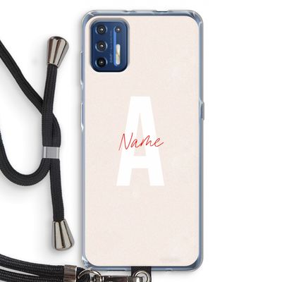 Strawberry Milkshake: Motorola Moto G9 Plus Transparant Hoesje met koord