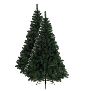 Set van 2x stuks kunst kerstbomen/kunstbomen groen 150 cm