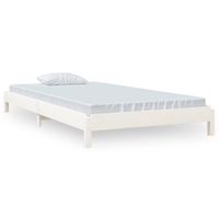 vidaXL Bed stapelbaar 90x200 cm massief grenenhout wit - thumbnail