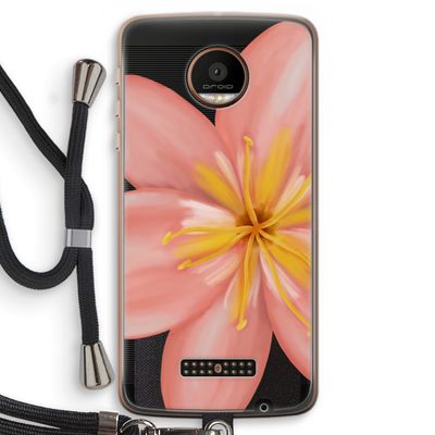 Pink Ellila Flower: Motorola Moto Z Force Transparant Hoesje met koord