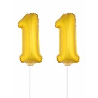 Folie ballonnen cijfer 11 goud 41 cm   - - thumbnail
