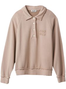 Miu Miu polo à applique logo - Tons neutres