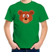 Cartoon beer t-shirt groen voor jongens en meisjes - Cartoon dieren t-shirts kinderen