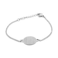 Gepersonaliseerde vingerafdrukken armband ovaal - Stainless steel - Zilver - 3 vingerafdrukken