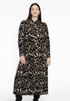 Yoek Blouse-jurk WILD | Zwart | Maat 46/48