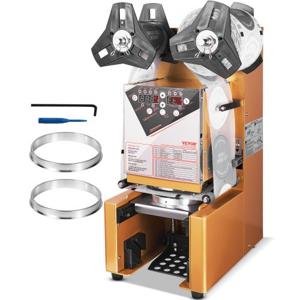 VEVOR Sluitmachine 500-650 kopjes per uur Kopjessluitmachine voor 190 mm hoge 90/95 mm kopjes Boba Tea Sealer met digitale LCD-bediening voor Bubble Milk Tea Coffee Gold