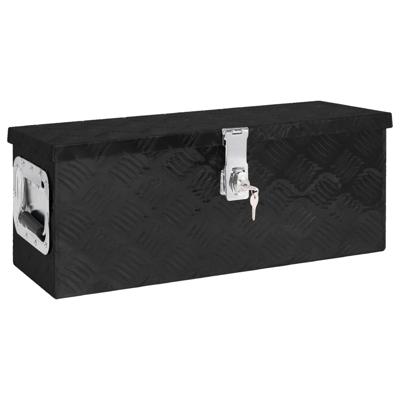 VidaXL Opbergbox 60x23,5x23 cm aluminium zwart