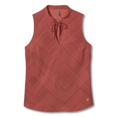 Royal Robbins Spotless Traveler Dames Hemd Terracotta Geo Dot Pt M
