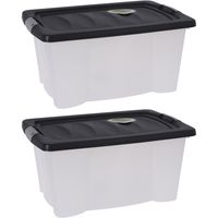 2x Stuks Opbergdozen/organizers met deksel - kunststof - 13 Liter