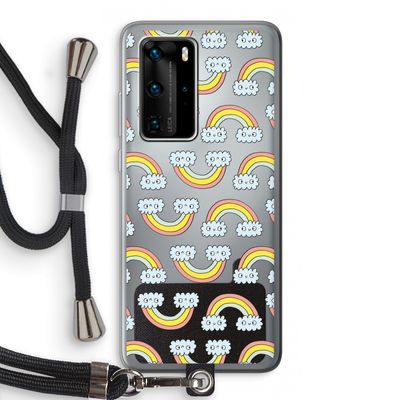 Regenboog: Huawei P40 Pro Transparant Hoesje met koord