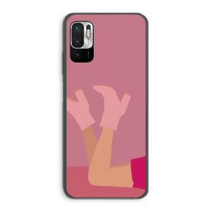 Pink boots: Xiaomi Redmi Note 10 5G Transparant Hoesje