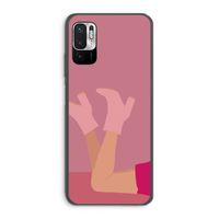 Pink boots: Xiaomi Redmi Note 10 5G Transparant Hoesje
