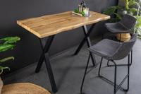 Industriële bartafel WILD 120cm bruin wild eiken look zwart metalen X-poot - 45080