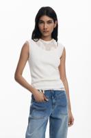 Mouwloos dubbellaags T-shirt - WHITE - S