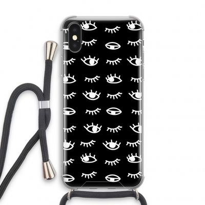 Eye pattern #3: iPhone XS Transparant Hoesje met koord