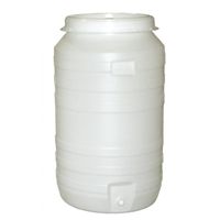 Vat plastic rond 210l met waterslot en kraan Vat plastic rond 210l met waterslot en kraan