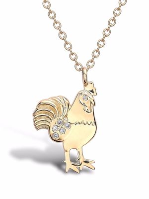 Pragnell collier en or 18ct à pendentif Zodiac coq serti de diamants