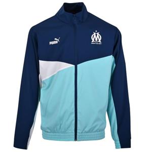 PUMA Olympique Marseille Woven Trainingsjack 2023-2024 Donkerblauw Turquoise Wit