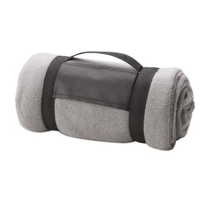 Strand/picknick kleed grijs met afneembaar handvat 160 x 130 cm
