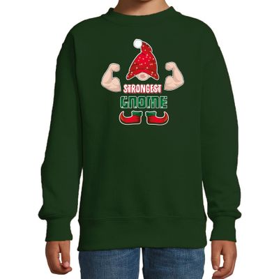 Kersttrui/sweater voor jongens - Sterkste Gnoom - groen - Kerst kabouter
