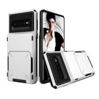 Schokbestendige TPU + PC beschermende Case voor Galaxy S10 met kaartslot (wit)