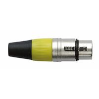 DAP XLR plug 3p female zilver met gele tule - thumbnail