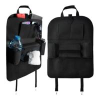 Xtrobb Autostoel organizer - 2x - zwart - vilt - 7 vakken - opbergen - auto accessoires