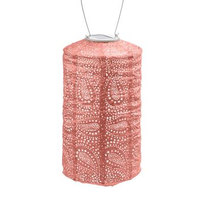 Cylinder dia. 18 cm Paisley roze lampion - Lumiz