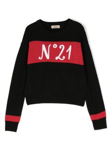 Nº21 Kids pull en maille à logo imprimé - Noir