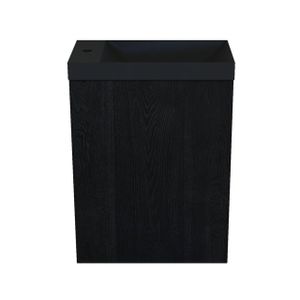 Arcqua Marble Fonteinset - 40x22x54.5cm - fontein mat zwart - zonder overloop - oak black FNK491179