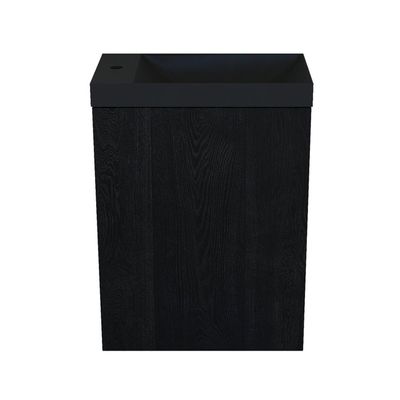 Arcqua Marble Fonteinset - 40x22x54.5cm - fontein mat zwart - zonder overloop - oak black FNK491179