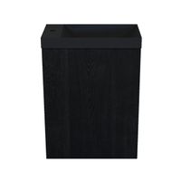 Arcqua Marble Fonteinset - 40x22x54.5cm - fontein mat zwart - zonder overloop - oak black FNK491179