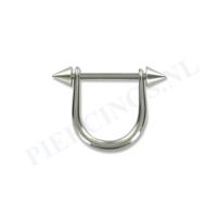 Tepelpiercing met hanger en spikes L