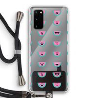 Smiley watermeloenprint: Samsung Galaxy S20 Transparant Hoesje met koord