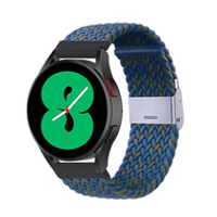 Braided nylon bandje - Blauw / groen gemêleerd - Huawei Watch GT 2 / GT 3 / GT 4 - 46mm - thumbnail