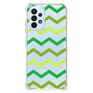 Samsung Galaxy A23 Doorzichtige Silicone Hoesje Zigzag Groen