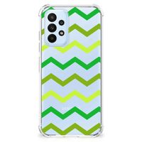 Samsung Galaxy A23 Doorzichtige Silicone Hoesje Zigzag Groen