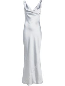 Norma Kamali robe longue en satin à col bénitier - Argent