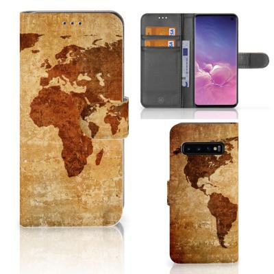 Samsung Galaxy S10 | Flip Cover | Wereldkaart