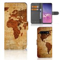 Samsung Galaxy S10 | Flip Cover | Wereldkaart