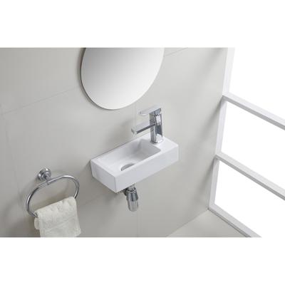 Wiesbaden Rhea S - Mini Fontein - Rechts - 36.5x18x9cm- Keramiek - Mat Wit