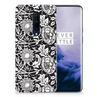 OnePlus 7 Pro TPU Case Black Flowers - thumbnail