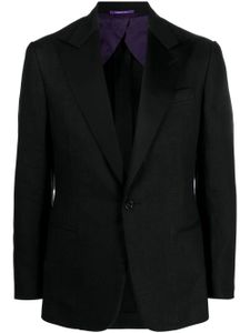 Ralph Lauren Purple Label blazer en laine mélangée à simple boutonnage - Noir