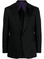 Ralph Lauren Purple Label blazer en laine mélangée à simple boutonnage - Noir - thumbnail