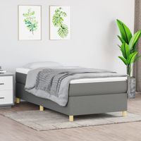 Boxspringframe stof donkergrijs 90x190 cm - thumbnail