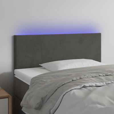 Hoofdbord LED 100x5x78/88 cm fluweel donkergrijs
