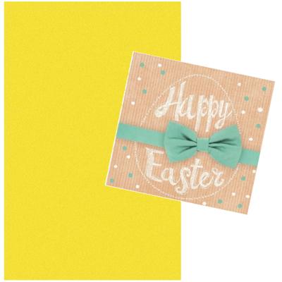 Pasen tafel dekken decoratie set - geel tafelkleed 138 x 220 cm - en 20x paas thema servetten