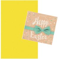 Pasen tafel dekken decoratie set - geel tafelkleed 138 x 220 cm - en 20x paas thema servetten